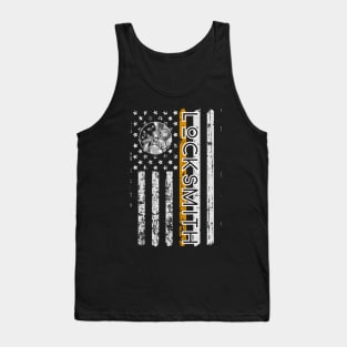 Locksmith Patriotic Weathered US Flag Tank Top